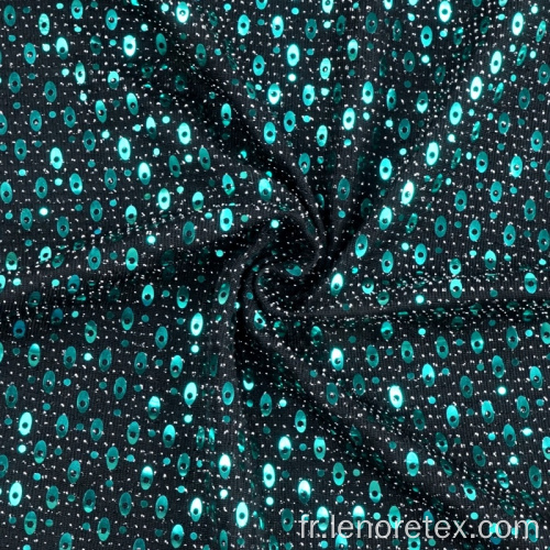 Tissu de paillettes de broderie métallique lurex